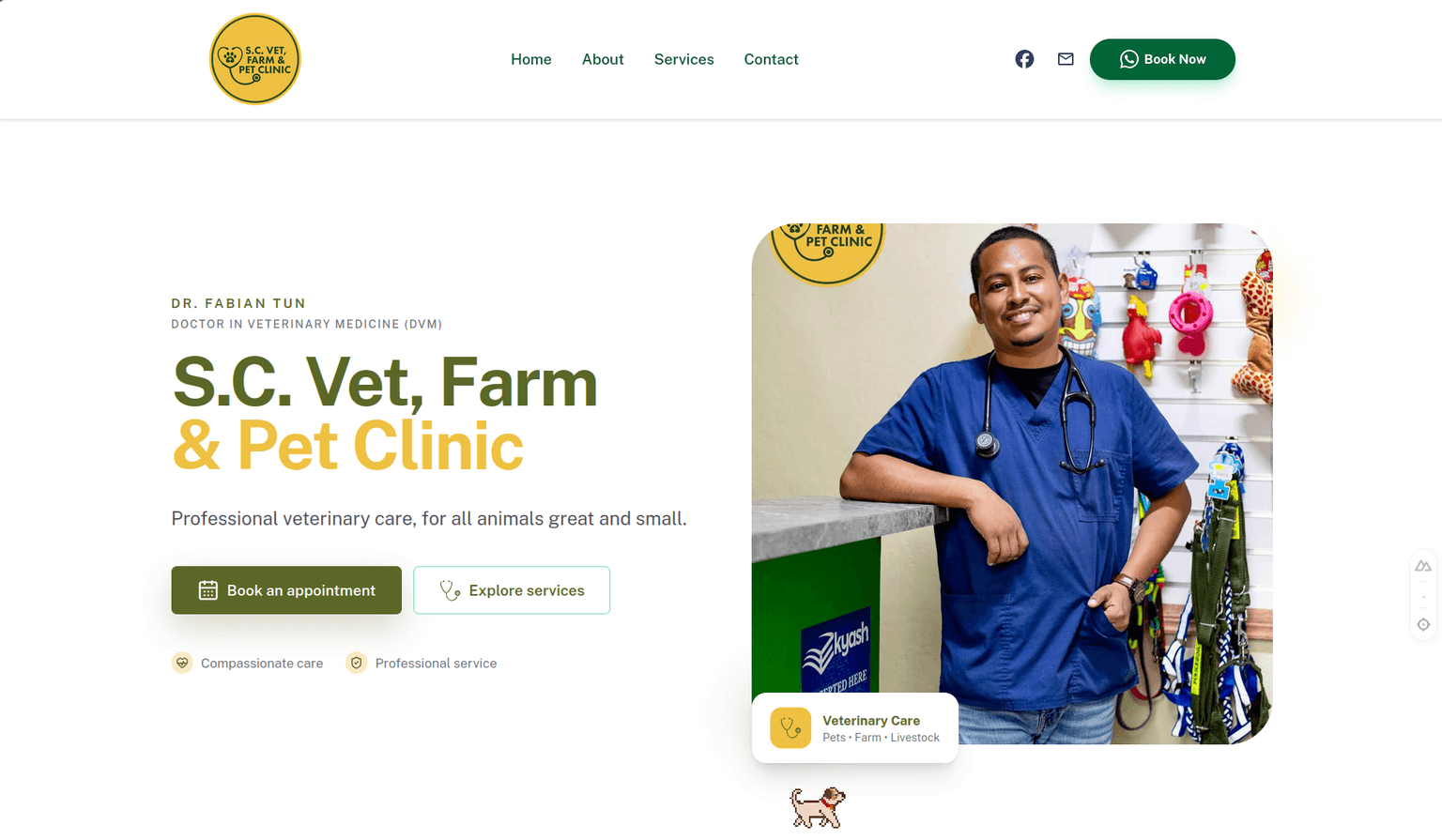 SC Vet Farm & Pet Clinic home page